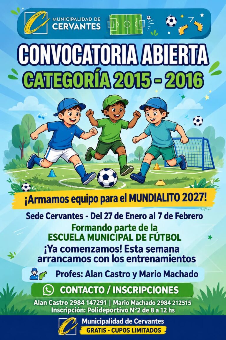 Cervantes pone en marcha la Escuela Municipal de Fútbol con la mirada puesta en el Mundialito 2027